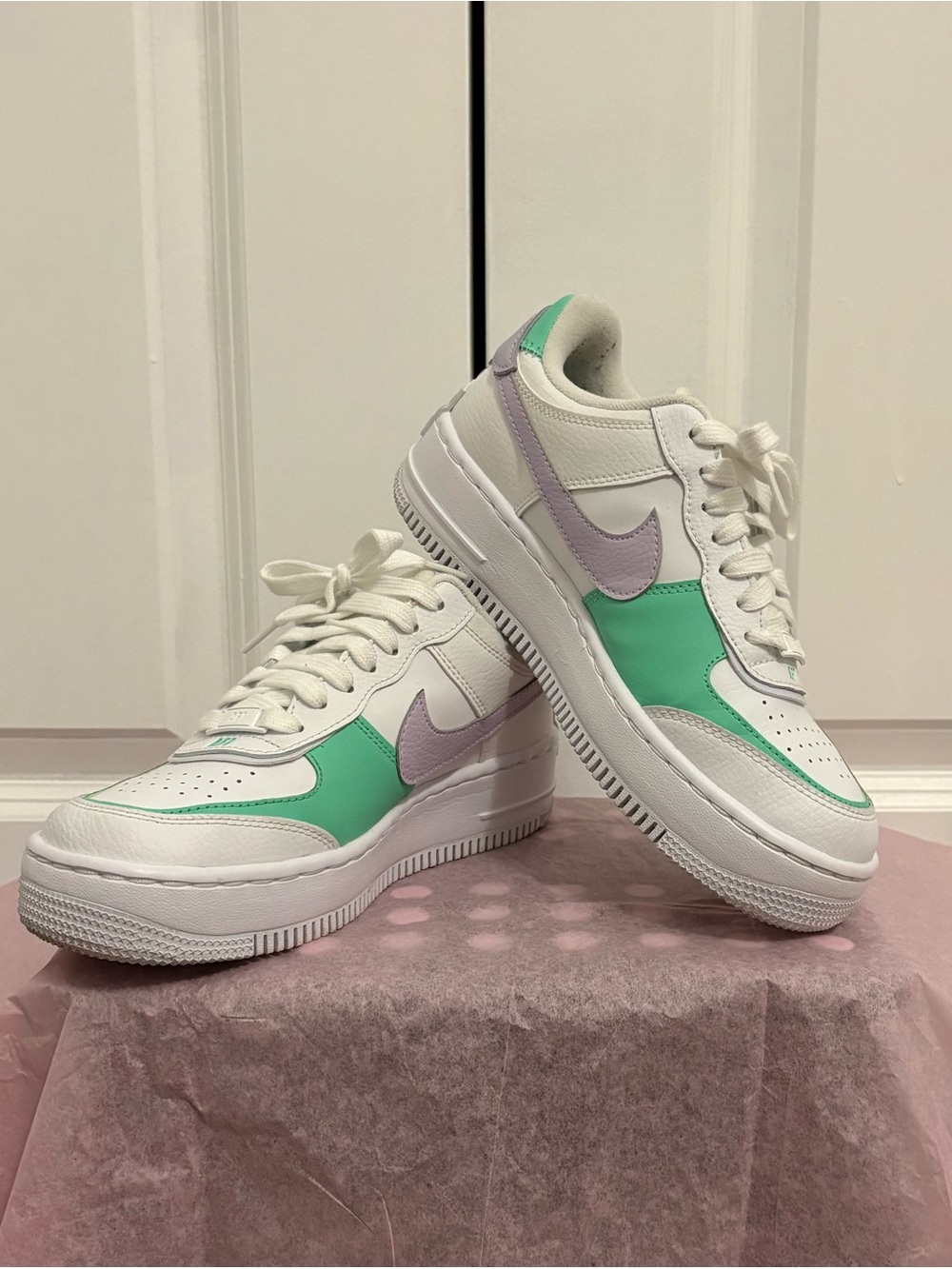 Nike Women’s Low-Top Sneakers in White, Mint & Lavender